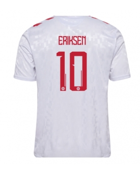 Danimarca Christian Eriksen #10 Maglia Gara Trasferta Repliche Europei 2024